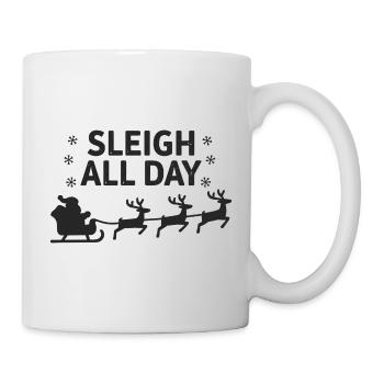 traîneau toute la journée drôle de Noël dictons - Mug blanc - blanc - Droite
