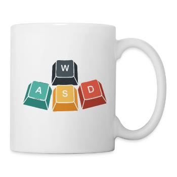 WASD Keyboard Funny Gaming Gift Gamer - Mug - white - Right
