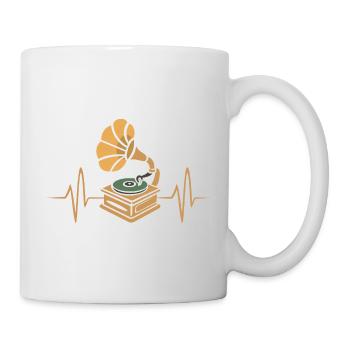 Platine vinyle vintage Heartbeat Design - Mug blanc - blanc - Droite