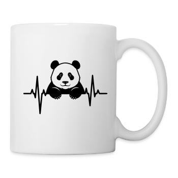 Panda im EKG – Süßes Tierdesign - Tasse - Weiß - Rechts