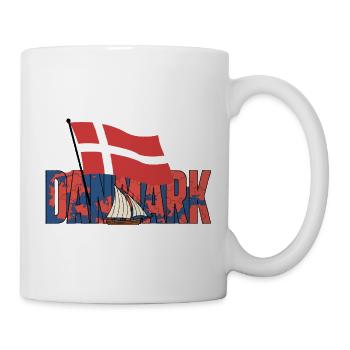 Drapeau et voilier du Danmark - Mug blanc - blanc - Droite