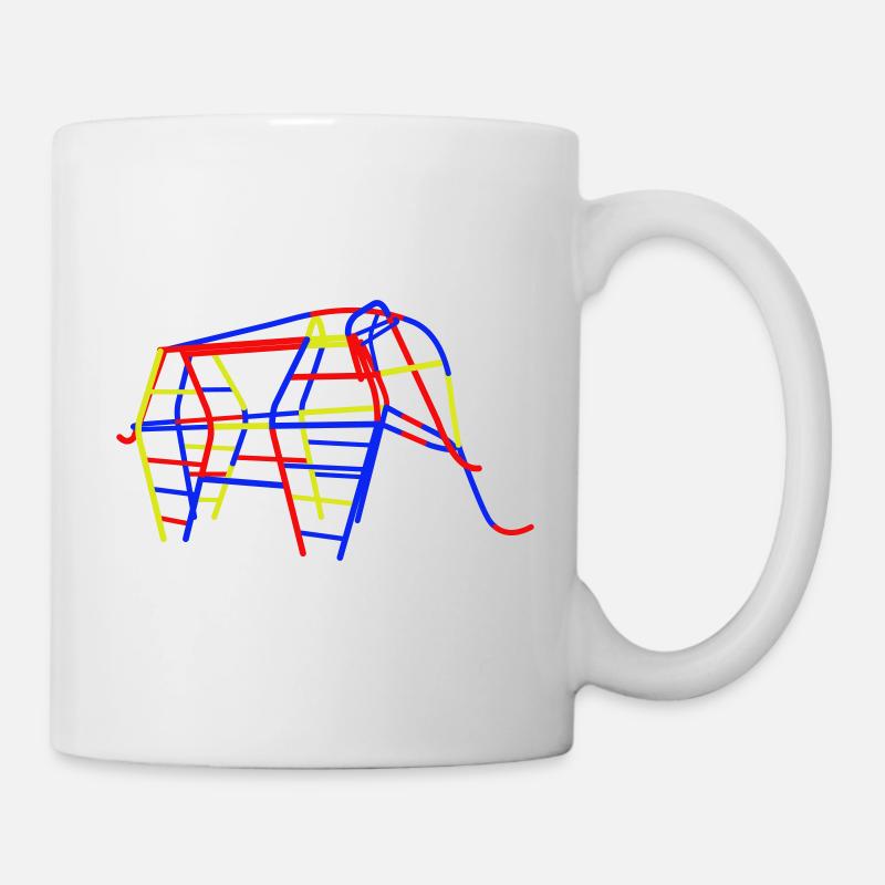 Éléphant grimpeur en RDA - Mug blanc - blanc