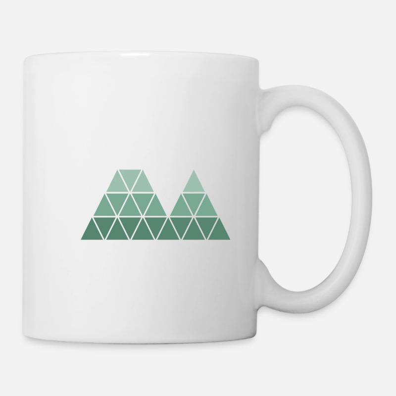 "Hiker" - Geometrisches Berg-Design - Tasse - Weiß