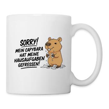 Sorry! Capybara hat meine Hausaufgaben gefressen - Tasse - Weiß - Rechts