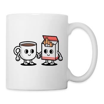 Coffee and Cigarettes  - Funny Balkan Breakfast  - Mug - white - Right