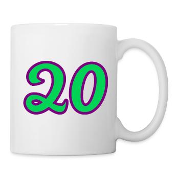20. 20e ANNIVERSAIRE. ANNIVERSAIRE 20 ANS. 20 ANS. - Mug blanc - blanc - Droite