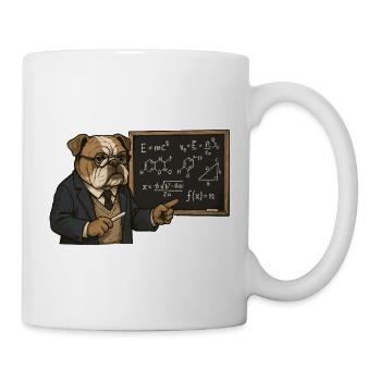 Professor Bulldog Teaching Math Science Chalkboard - Mug - white - Right