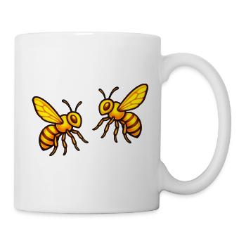 Glowing honey bees - Mug - white - Right