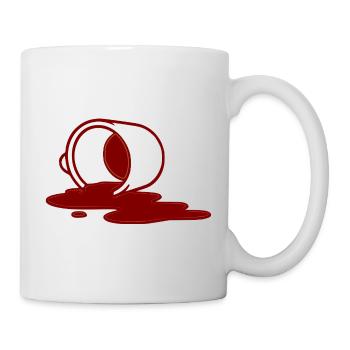 Kaffee Becher Umkippen - Tasse - Weiß - Rechts
