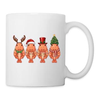 Garnele Weihnachtsmann Weihnachtsbeleuchtung - Tasse - Weiß - Rechts