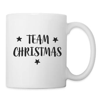 Lettrage de l’équipe de Noël avec étoiles - Mug blanc - blanc - Droite