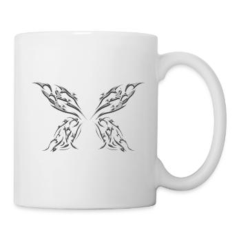 Butterfly Wings Metallic Tribal - Mug - white - Right
