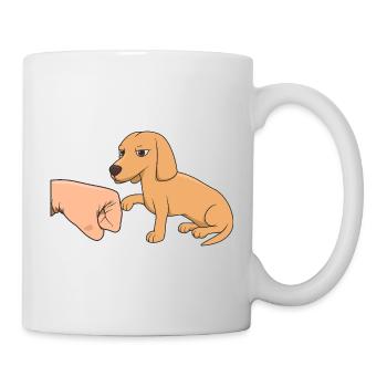 Süßer Dackel, Hundefauststoß, lustiges Haustierbesitzer-Geschenk - Tasse - Weiß - Rechts
