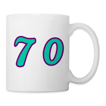 70. 70 YEARS. 70th ANNIVERSARY. 70 YEARS ANNIVERSARY. - Mug - white - Right