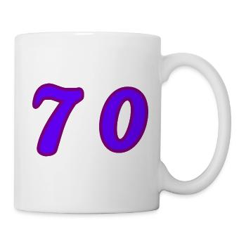 70. 70 YEARS. 70th ANNIVERSARY. 70 YEARS ANNIVERSARY. - Mug - white - Right