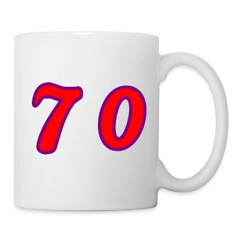 70. 70 YEARS. 70th ANNIVERSARY. 70 YEARS ANNIVERSARY. - Mug - white - Right