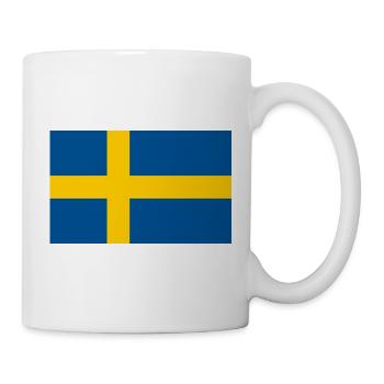 Schwedische Flagge Nordisches Kreuz - Tasse - Weiß - Rechts