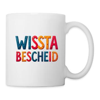 Farbige 3D Schriftkunst Metalllook - Tasse - Weiß - Rechts