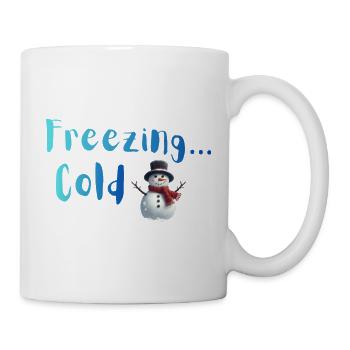 Gefrorener Winter-Schneemann - Tasse - Weiß - Rechts
