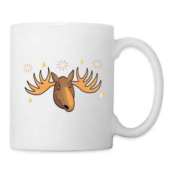 Orignal aux étoiles Noël - Mug blanc - blanc - Droite