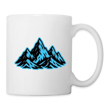 Icône du sommet des montagnes - Mug blanc - blanc - Droite