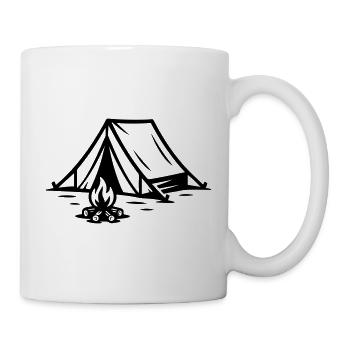 Feu de camp sous tente - Mug blanc - blanc - Droite
