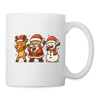 Weihnachtsmann Rentier Schneemann Dabbing - Tasse - Weiß - Rechts