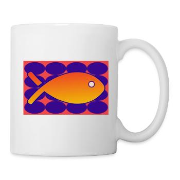 FISCH. SARDINE. APRILSCHERZ. MEER. OZEAN - Tasse - Weiß - Rechts
