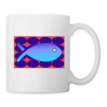 FISCH. SARDINE. APRILSCHERZ. MEER. OZEAN - Tasse - Weiß - Rechts