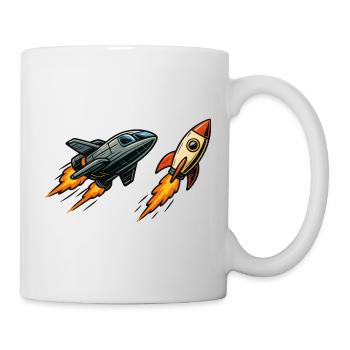 Espace de dessin animé Rocket Sprint - Mug blanc - blanc - Droite