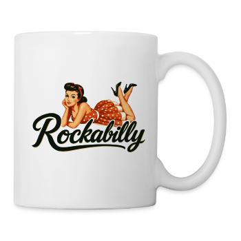 Rockabilly Vintage Car Pin Up Girl Gift - Mug - white - Right