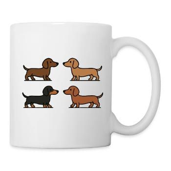 Niedlicher Dackel-Hund-Illustration minimalistischer Stil - Tasse - Weiß - Rechts