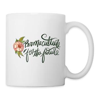 Permaculture Future Floral Emblem - Mug - white - Right