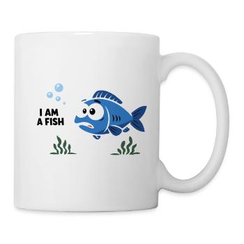 Blauer Fisch Kostüm Meerestier Karneval Fasching - Tasse - Weiß - Rechts