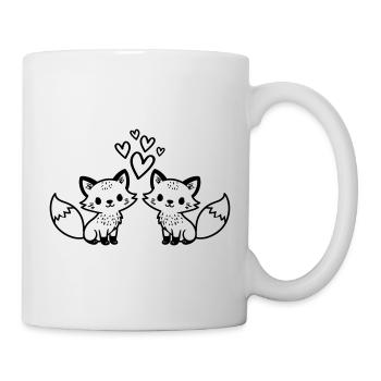 Amour du couple renard - Mug blanc - blanc - Droite