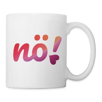Nope neon pink & purple gradient with the slogan Nope. - Mug - white - Right