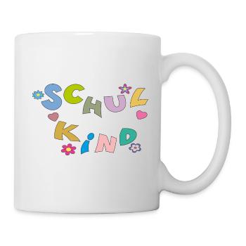 Bunte Schulkind Buchstaben - Tasse - Weiß - Rechts