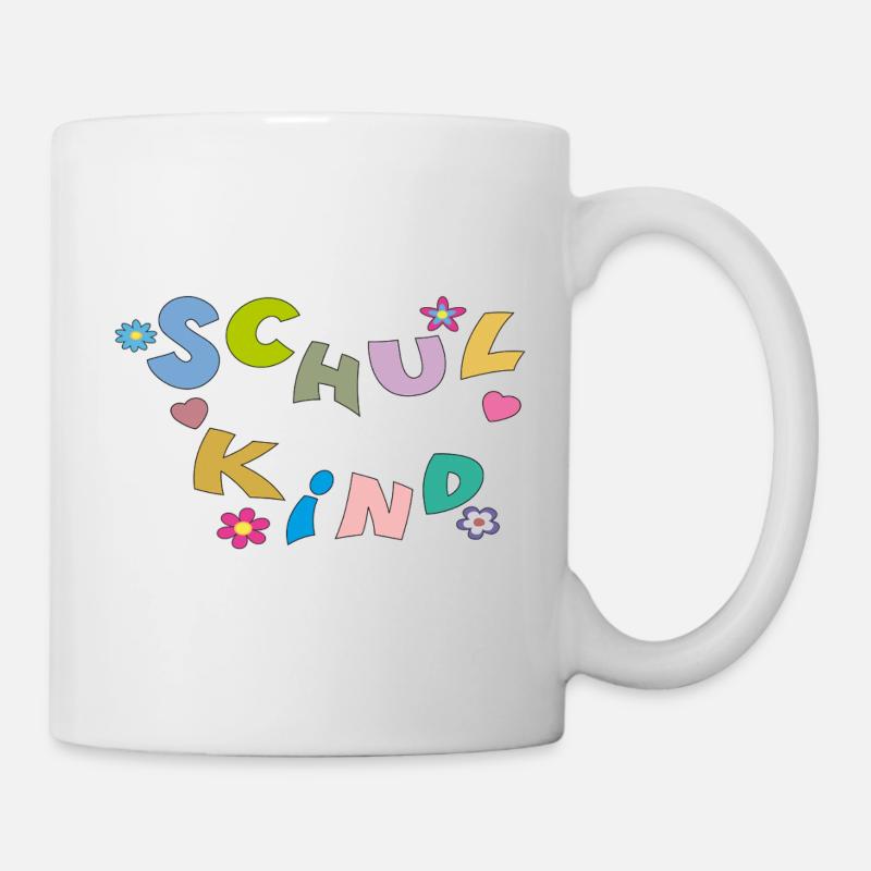 Bunte Schulkind Buchstaben - Tasse - Weiß