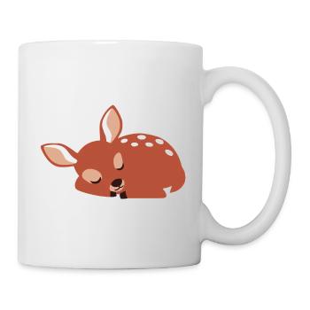 Style minimaliste mignon faon endormi - Mug blanc - blanc - Droite