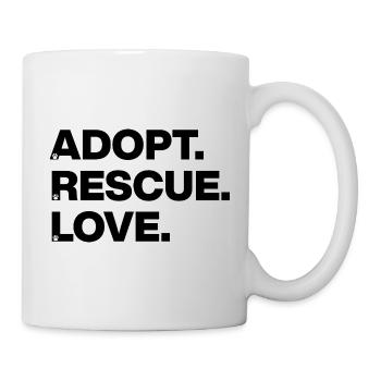 ADOPT SAVE LOVE ANIMAL LOVE PET ADOPTION - Mug - white - Right