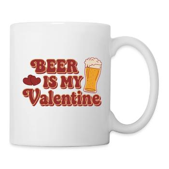 Beer Is My Valentine – Retro Bier Design - Mug - white - Right