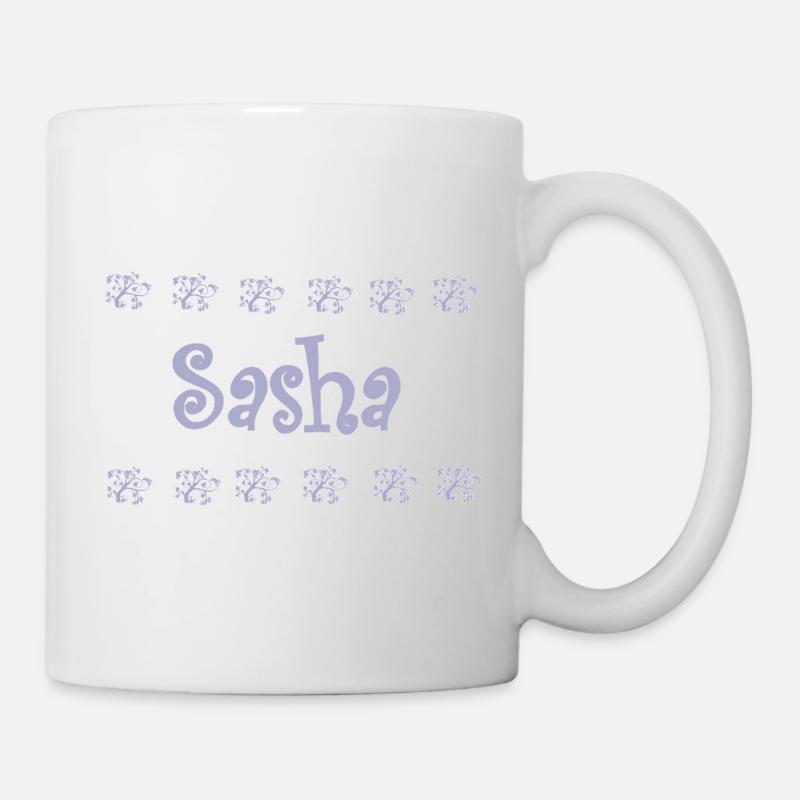 Sasha Lavendel Blumenmuster - Tasse - Weiß