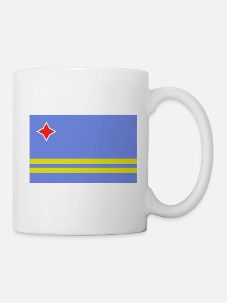 Aruba-Flagge - Tasse - Weiß