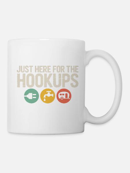 Hookup-Trio: Plug, Tap, Camper - Tasse - Weiß