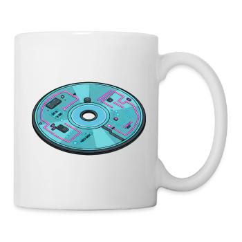 Digitale Zukunft Computer 90er Retro Design - Tasse - Weiß - Rechts