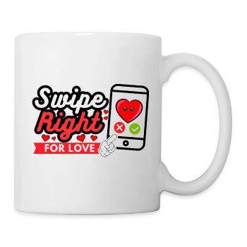 Glissez vers la droite pour l’amour – Déclaration d’amour moderne - Mug blanc - blanc - Droite