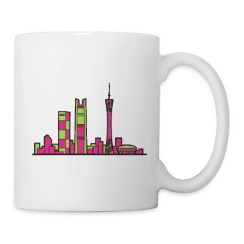 Guangzhou City Skyline Kanton Turmlinie Kunst - Tasse - Weiß - Rechts