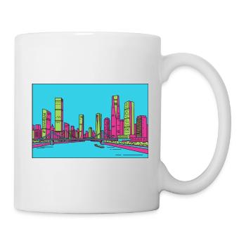 Chongqing City Skyline Yangtze River Line Art - Mug - white - Right