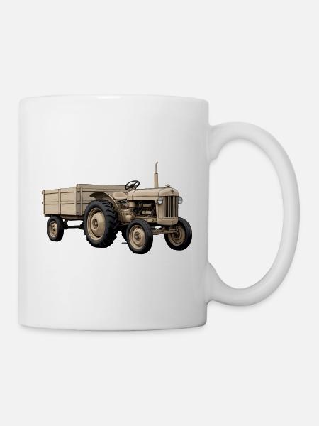 Vintage-traktorien kenttätyö - Muki - valkoinen