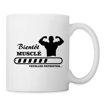 bald muskulös - Tasse - Weiß - Rechts